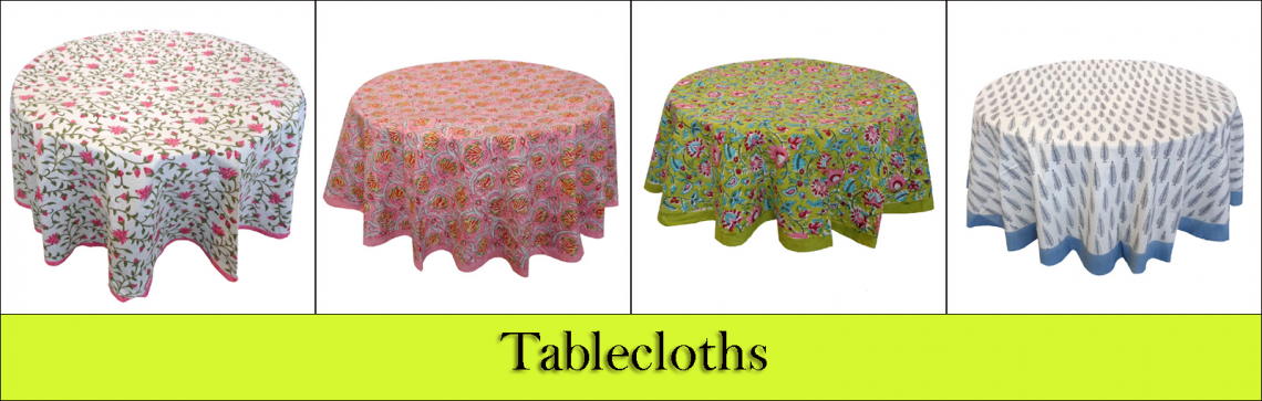 Tablecloths Hand Block Printed | nappes de coton